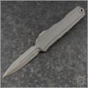 (#1242-10APNC) Microtech Natural Clear Cypher II D/E Plain Apocalyptic - Front