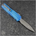 (#1242-10MBL) Microtech Marbled Blue Cypher II D/E Plain Apocalyptic - Back