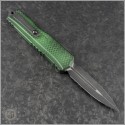 (#1242-1GRX51S) Microtech Green X-51 Cypher II D/E Plain Dark Acidwash - Back