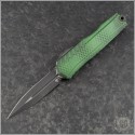 (#1242-1GRX51S) Microtech Green X-51 Cypher II D/E Plain Dark Acidwash - Front