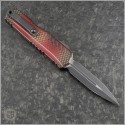 (#1242-1RDX51S) Microtech Red X-51 Cypher II D/E Plain Dark Acidwash - Back