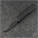 (#126H-1DLCTSH) Microtech Shadow Daytona Hellhound Tanto DLC Plain - Front