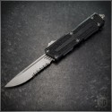 (#1278-11) Microtech Scarab II Gen III S/E Stonewash Part Serrated - Front