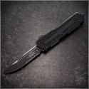 (#1278-2T) Microtech Scarab II Gen III S/E Black Part Serrated - Front