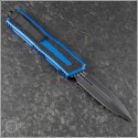 (#1280-1BL) Microtech Blue Scarab II Gen III D/E Black Plain - Back