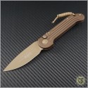 (#135-1TN) Microtech LUDT Tan Standard w/ Bronzed hardware - Front