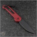 (#135-2RD) Microtech Red LUDT Black Partially Serrated - Back