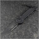(#135-2T) Microtech LUDT Black Partially Serrated Tactical  - Front