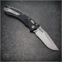 (#137MRL-10) Microtech Knives Amphibian Mini Ram-Lok Smooth Aluminum Handle Stonewash Plain - Back