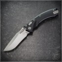 (#137MRL-10) Microtech Knives Amphibian Mini Ram-Lok Smooth Aluminum Handle Stonewash Plain - Front