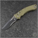 (#137RL-2FLGTOD) Microtech Knives OD Green Amphibian Ram-Lok Fluted G10 Handle Black Part Serrated - Front
