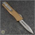 (#138-11TA) Microtech Tan Troodon D/E Stonewash Partially Serrated - Back
