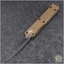 (#138-1TA-204) Microtech Tan Troodon D/E Black Plain - Front