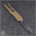 (#138-1TA) Microtech Tan Troodon D/E Black Plain - Back