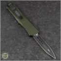 (#138-2OD) Microtech Troodon D/E Black Partially Serrated w/ OD Green Handle - Back