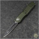 (#138-3OD) Microtech OD Green Troodon D/E Black Fully Serrated Tactical - Front