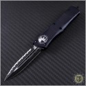 (#138-3T) Microtech Troodon D/E Black Fully Serrated Tactical - Front