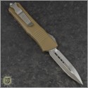 (#138-4TA) Microtech Tan Troodon D/E Satin Plain - Back