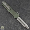 (#138-6OD) Microtech OD Green Troodon D/E Satin Partially Serrated - Back