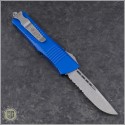 (#139-11BL) Microtech Blue Troodon S/E Stonewash Part Serrated - Back
