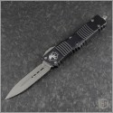 (#142-10DBK) Microtech Distressed Black Combat Troodon D/E Stonewash Plain - Front