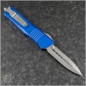 (#142-12BL) Microtech Blue Combat Troodon D/E Stonewash Fully Serrated - Back
