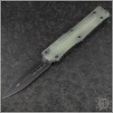 (#142-1GTJGS) Microtech Jade Top Combat Troodon D/E Black Plain - Front