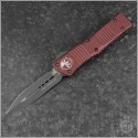 (#142-1MR) Microtech Merlot Combat Troodon D/E Black Plain - Front