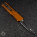 (#142-1OR) Microtech Orange Combat Troodon D/E Black Plain - Back