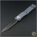 (#142-3DLCGY) Microtech Gray Combat Troodon D/E DLC Fully Serrated - Front