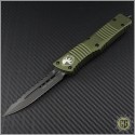 (#142-3DLCOD) Microtech Combat Troodon D/E OD Green DLC Fully Serrated - Front