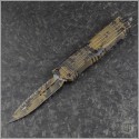 (#142-3FCCS) Microtech Combat Troodon Coyote Camo Frag Pattern - Front