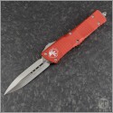 (#142-4RD) Microtech Red Combat Troodon D/E Satin Plain - Front