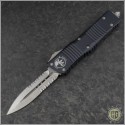 (#142-5) Microtech Combat Troodon D/E Satin Partially Serrated - Front