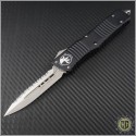 (#142-6) Microtech Combat Troodon D/E Satin Full Serrated - Front