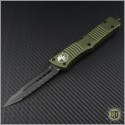 (#142-D3DLCOD) Microtech OD Green Combat Troodon D/E DLC Double Fully Serrated - Front
