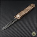 (#142-D3DLCTA) Microtech Combat Troodon D/E Tan DLC Double Fully Serrated - Front