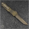 (#143-14APABS) Microtech Antique Bronze Combat Troodon s/E Bronze Apocalyptic Part Serrated - Back