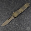 (#143-14APABS) Microtech Antique Bronze Combat Troodon s/E Bronze Apocalyptic Part Serrated - Front