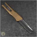 (#143-2TA) Microtech Tan Combat Troodon S/E Black Partially Serrated - Back