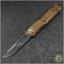 (#143-2TA) Microtech Tan Combat Troodon S/E Black Partially Serrated - Front