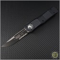 (#143-2T) Microtech Combat Troodon S/E Black Partially Serrated Tactical - Front