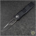 (#143-2T) Microtech Combat Troodon S/E Black Partially Serrated Tactical - Front