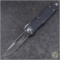 (#143-2) Microtech Combat Troodon S/E Black Partially Serrated - Front
