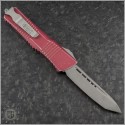 (#144-10DRD) Microtech Distressed Red Combat Troodon Tanto Apocalyptic Plain  - Back