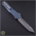 (#144-10GY) Microtech Combat Troodon Tanto Stonewashed Plain w/ Grey Handle - Back