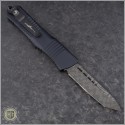(#144-16CFTI) Microtech Combat Troodon T/E Damascus Plain w/ CF Top and Ti Hardware - Back