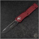 (#144-1RD) Microtech Red Combat Troodon Tanto Black Plain - Front