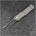 (#144-3TG) Microtech Titanium Grey Combat Troodon Tanto Black Full Serrated - Front