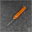 (#148-1OR) Microtech Orange UTX-70 S/E Black Plain - Front